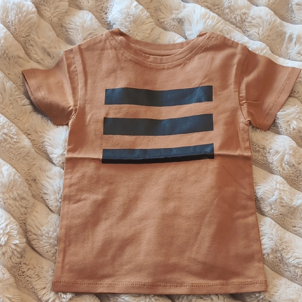 Kids Tan and Black Striped Tee
